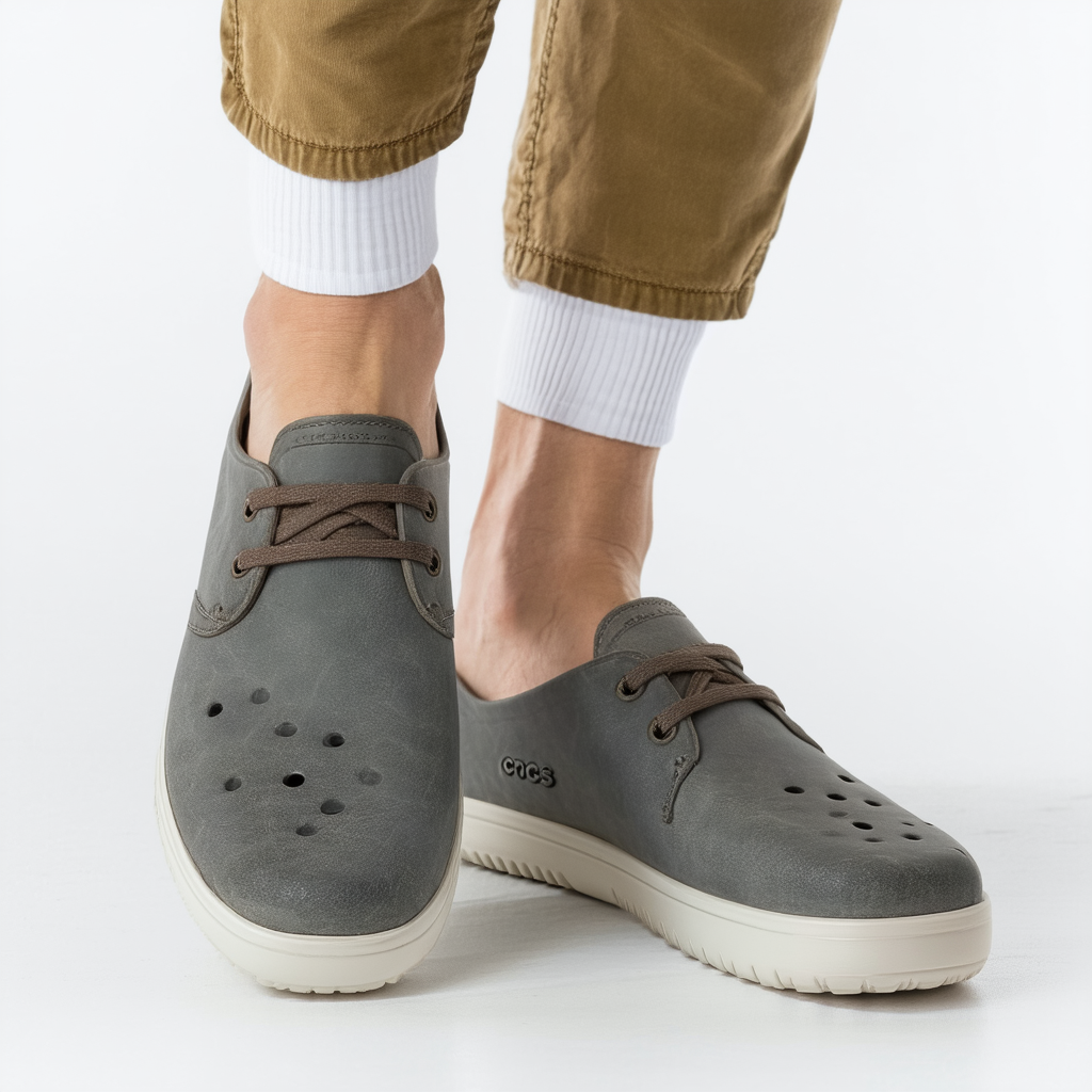 Crocs Men's CitiLane Leather Lace-up Flat