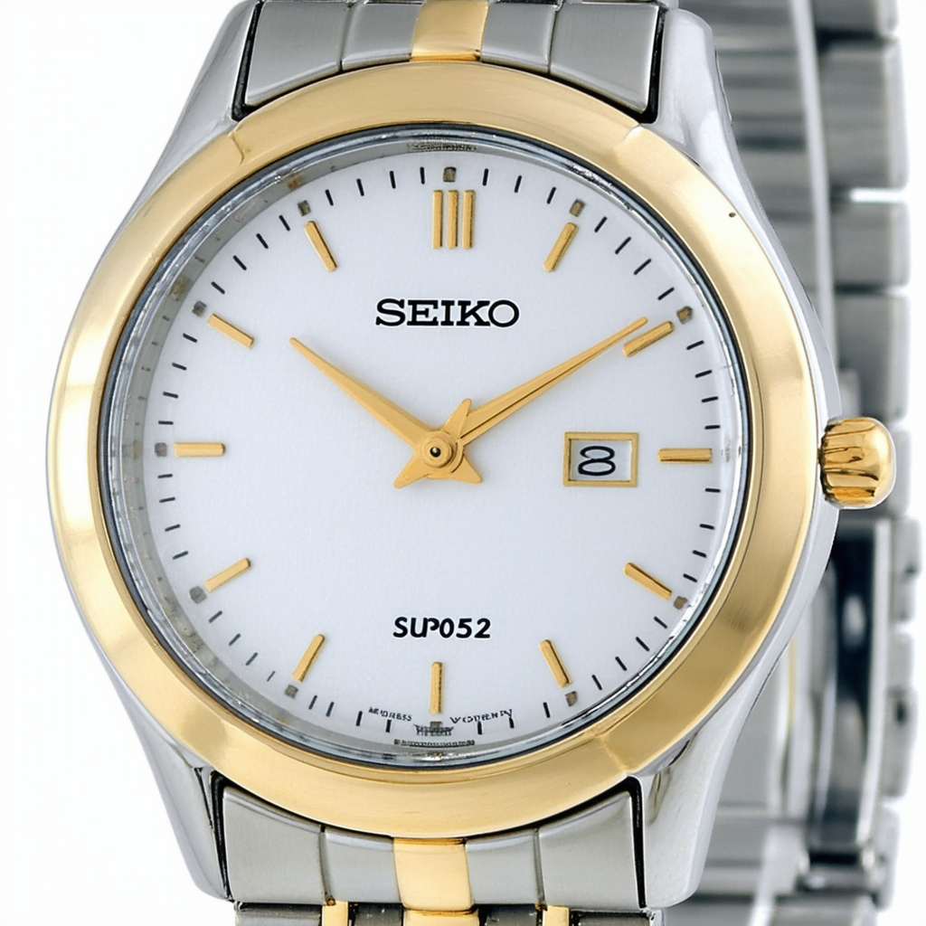 Seiko Women's SUP052 Two Tone Stainless Steel Analog with White Dial Watch