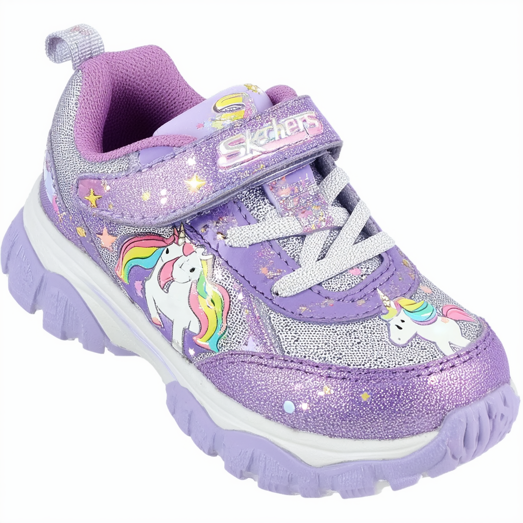 Skechers Girls Twinkle Sparks-Unicorn Charm Toddler Sneaker, Lavender, 8
