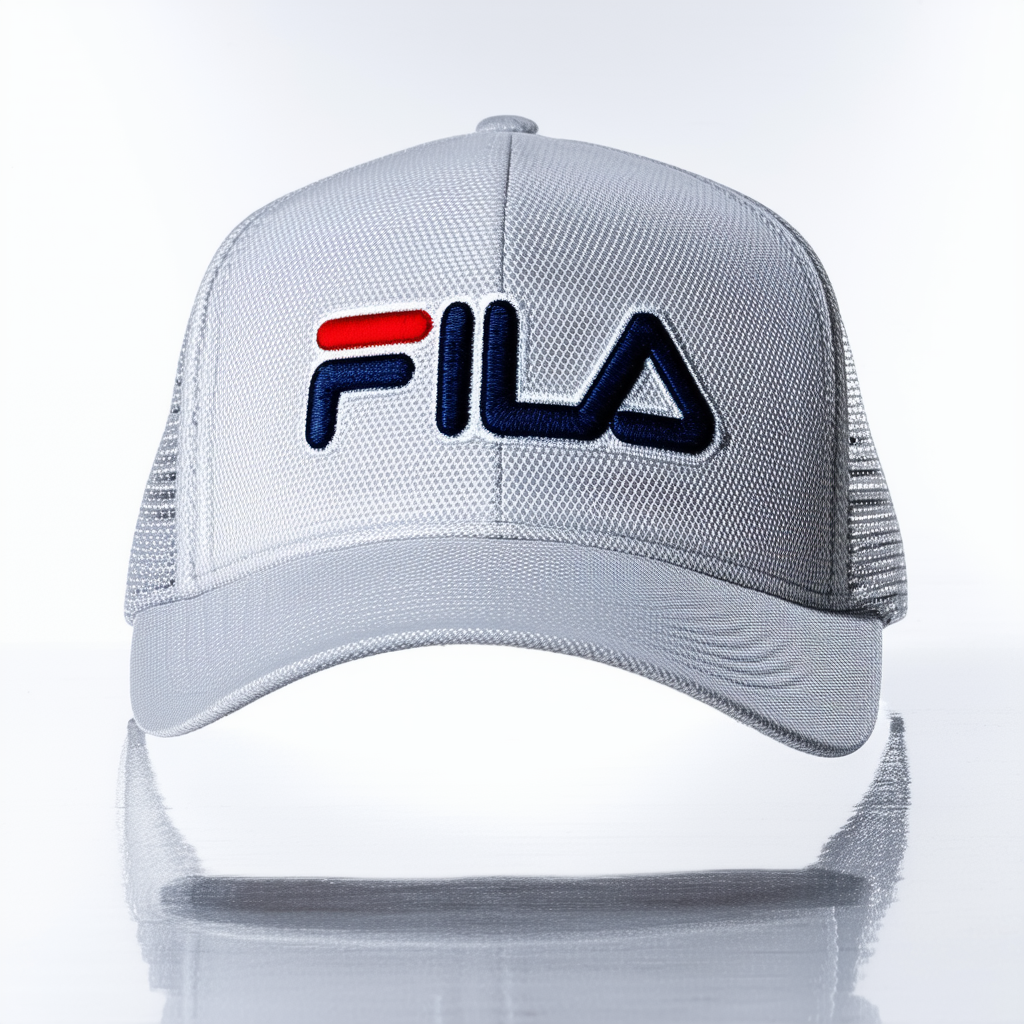 Fila Unisex Embroidered Logo Mesh Back Adjustable Snapback Trucker Hat