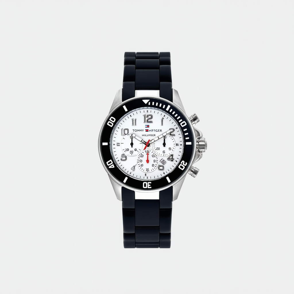 Tommy Hilfiger Women's 1781175 Sport Stainless Steel and black Silicon Sport Watch