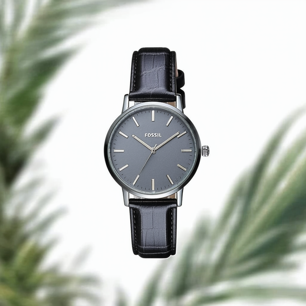 Fossil Women's Automatic Stainless Steel and Leather Casual Watch, Color:Grey (Model: ME3131)