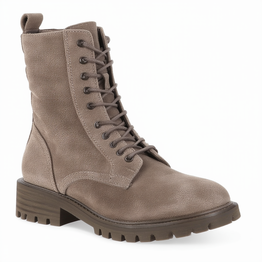 Steve Madden Women's CHARRIE Combat Boot, Taupe Suede, 7 M US