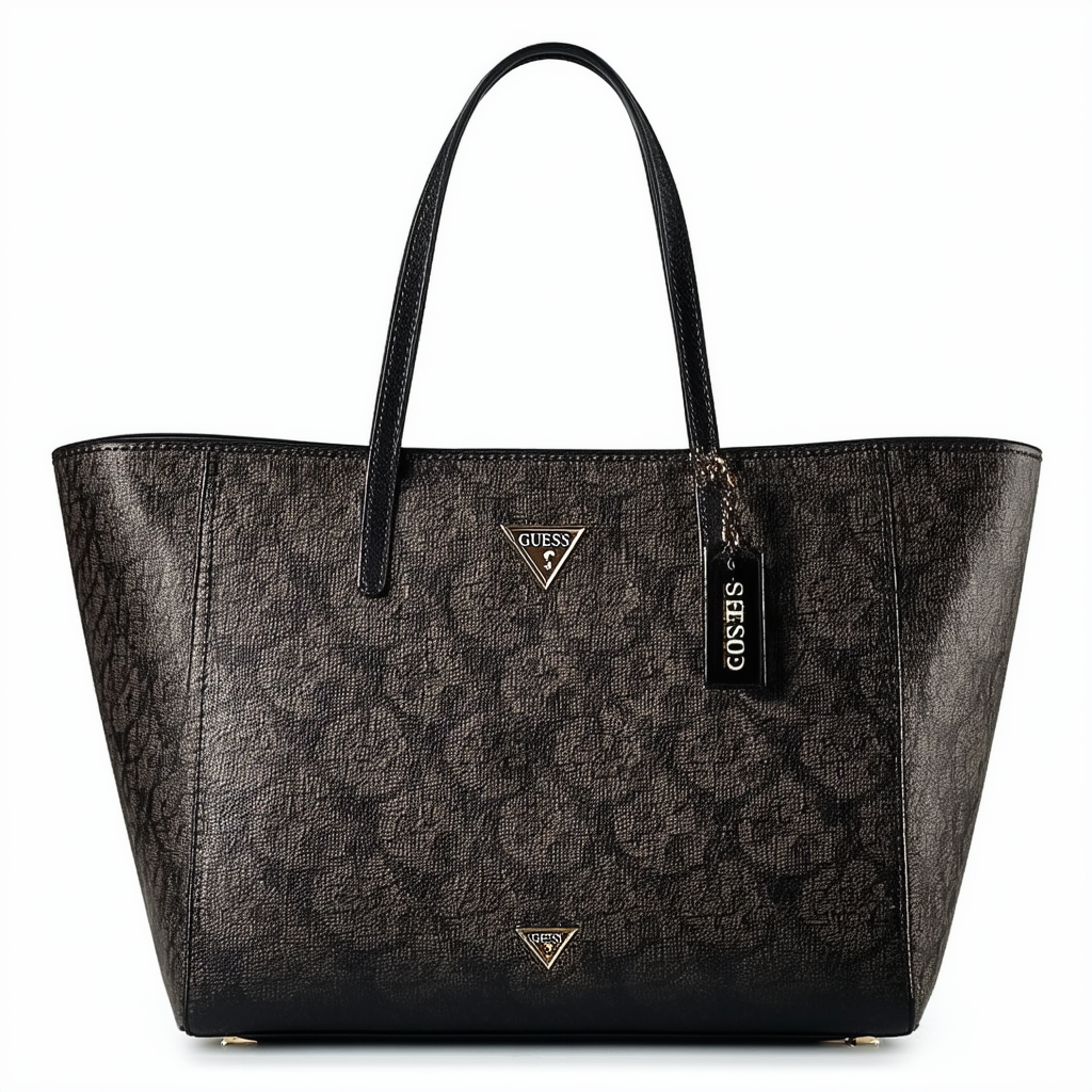 GUESS Signature Tansy Tote Bag Handbag Black