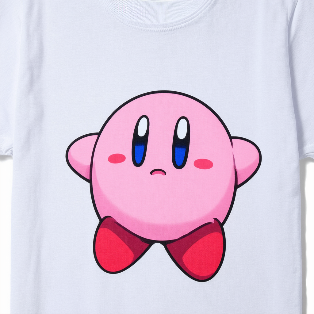 Kirby Classic Anime Character Youth Kids White Tee