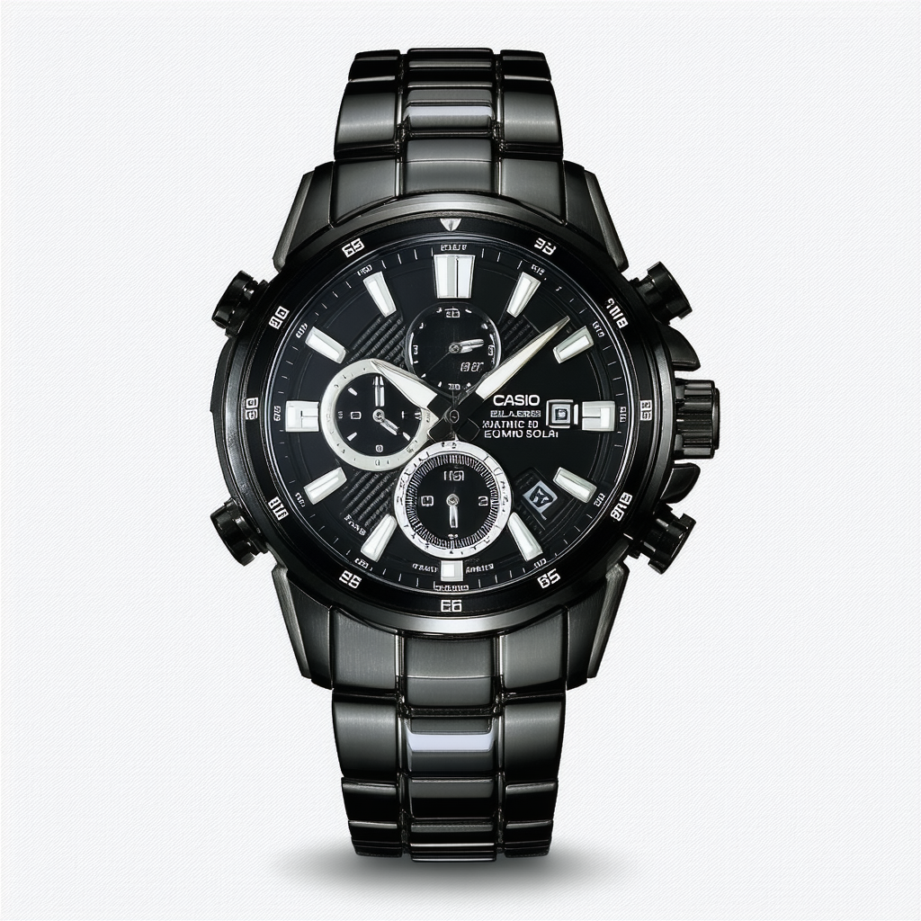 Casio Edifice Black Label MultiBand Atomic Solar 3D Chrono BlkIP EQWM1100DC-1A2