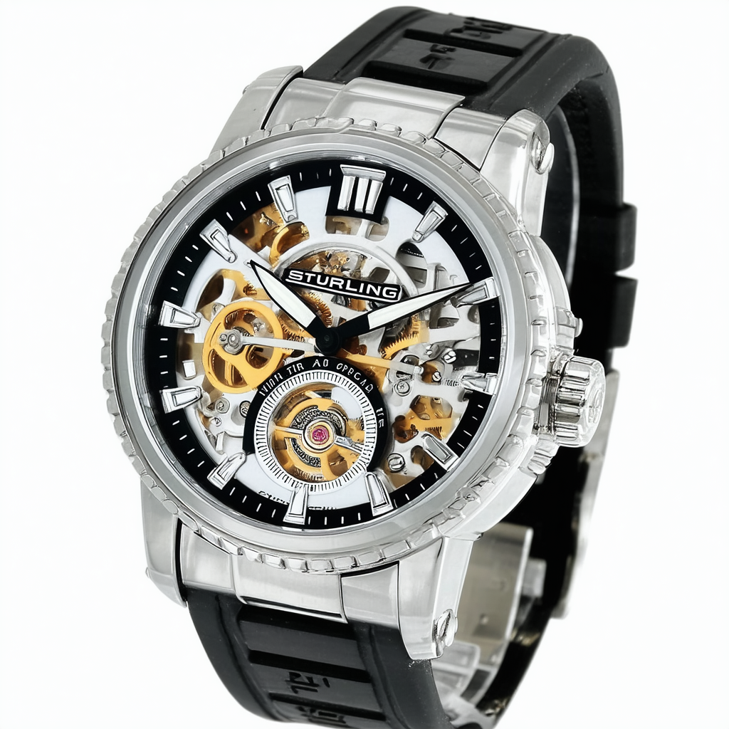 Stuhrling Original Men's Tru Apocalypse Pro Mechanical Skeletonized Dial Stainless Steel