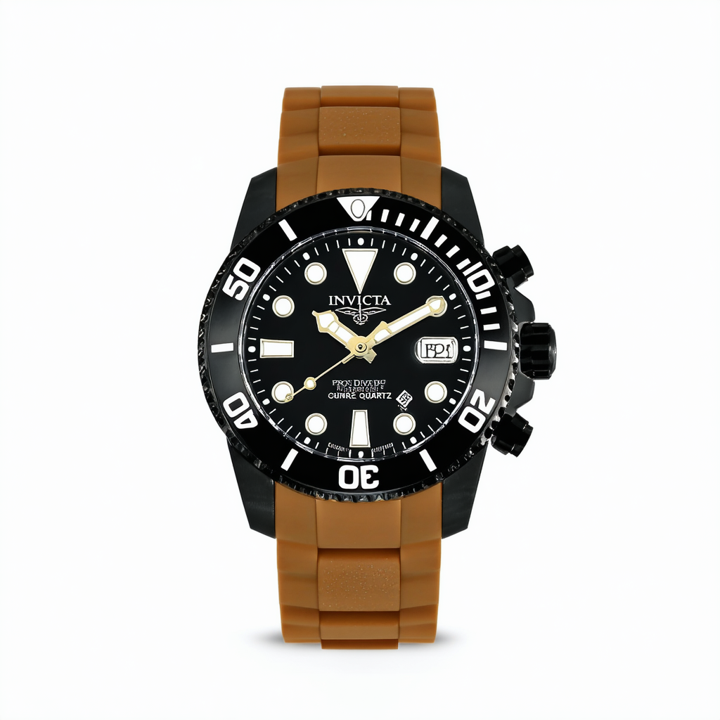 Invicta Mens Pro Diver Quartz Watch, Light Brown, 27477
