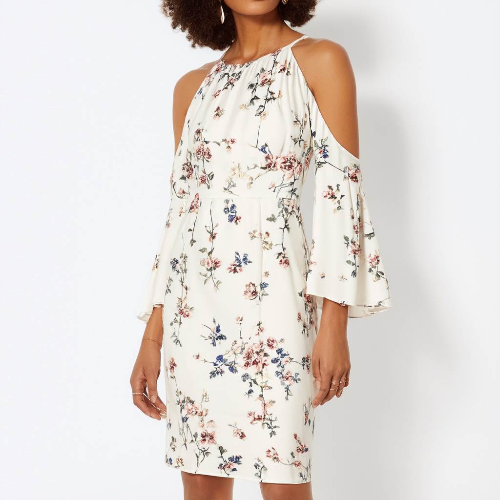 NINE WEST Women's Cold Shoulder Dress