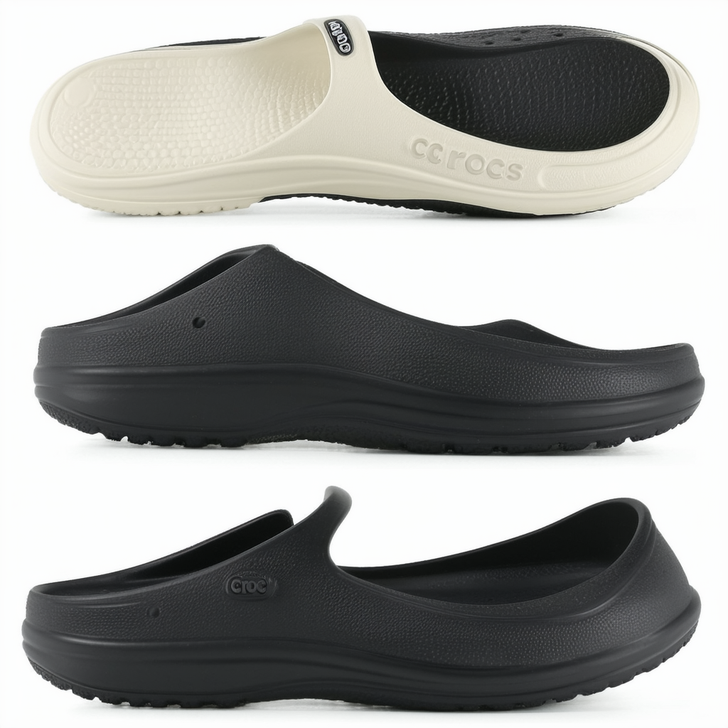 Crocs Womens Women's 15489 Edie Mule Ballet Flat,Black/Black,8 M US