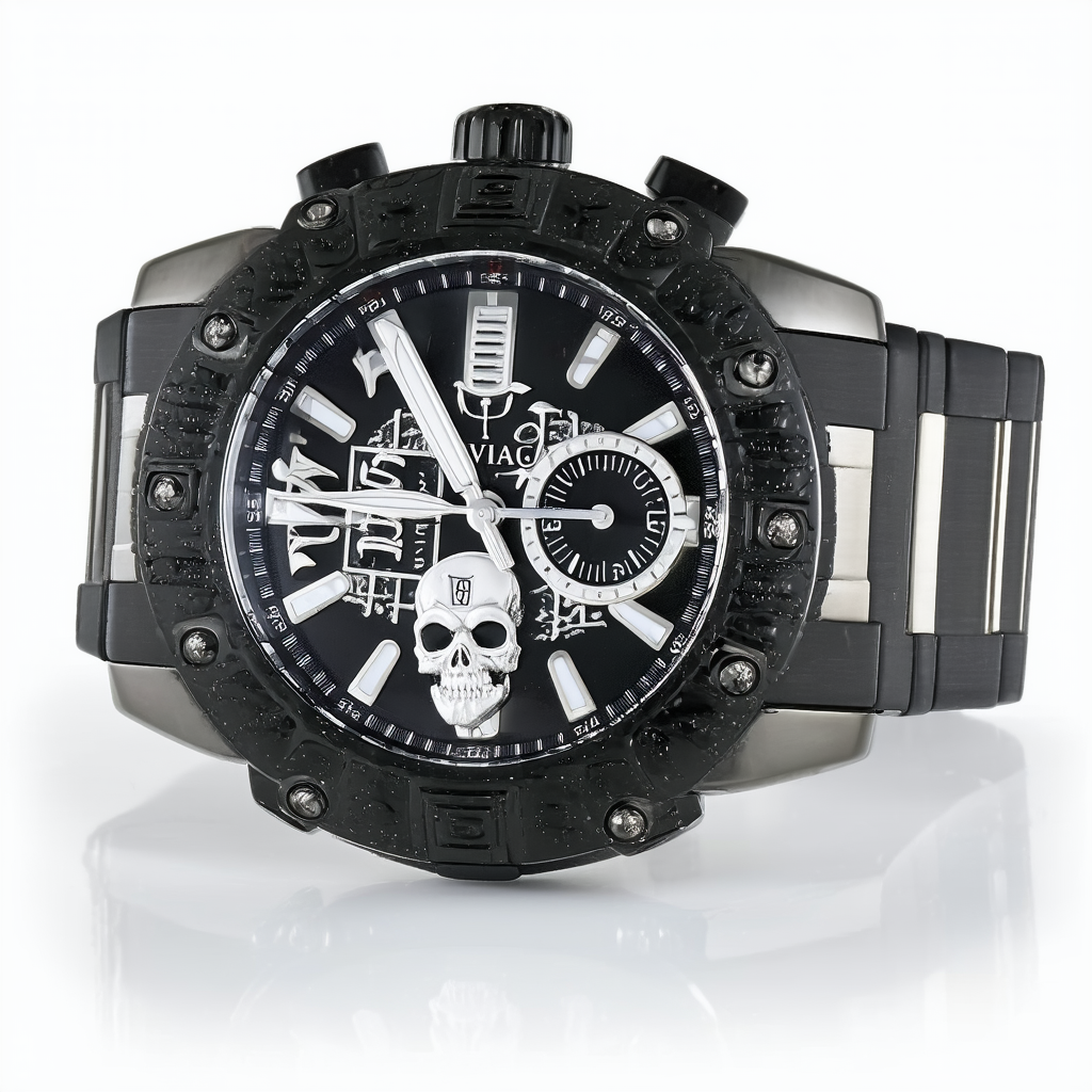 Invicta Subaqua Chronograph Quartz Black Dial Skull Men's Watch 37327