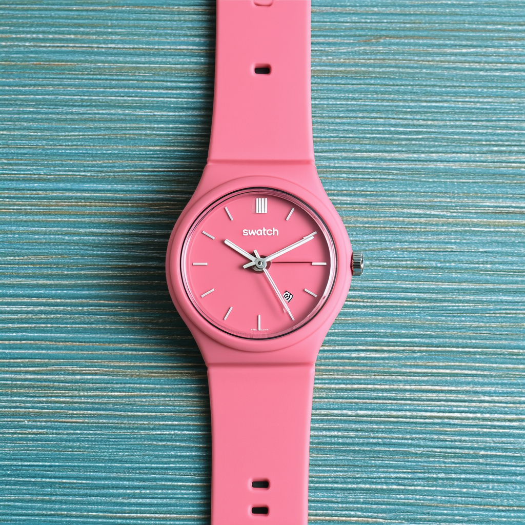 Swatch Women's SUOP703 Pink/Brown Silicone Watch
