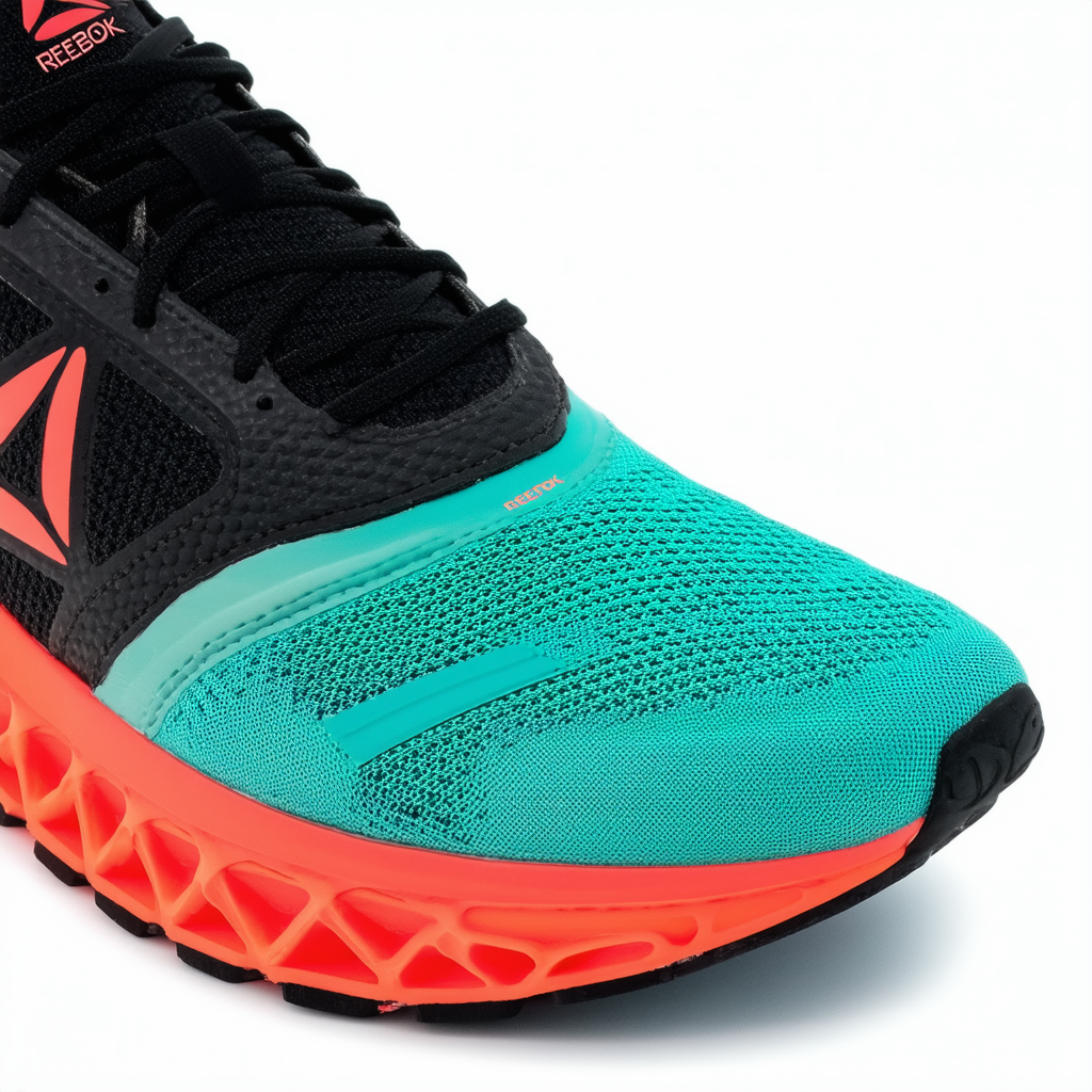 Reebok Men's Zig Dynamica Running Shoe, Core Black/Neon Mint/Orange Flare, 7.5