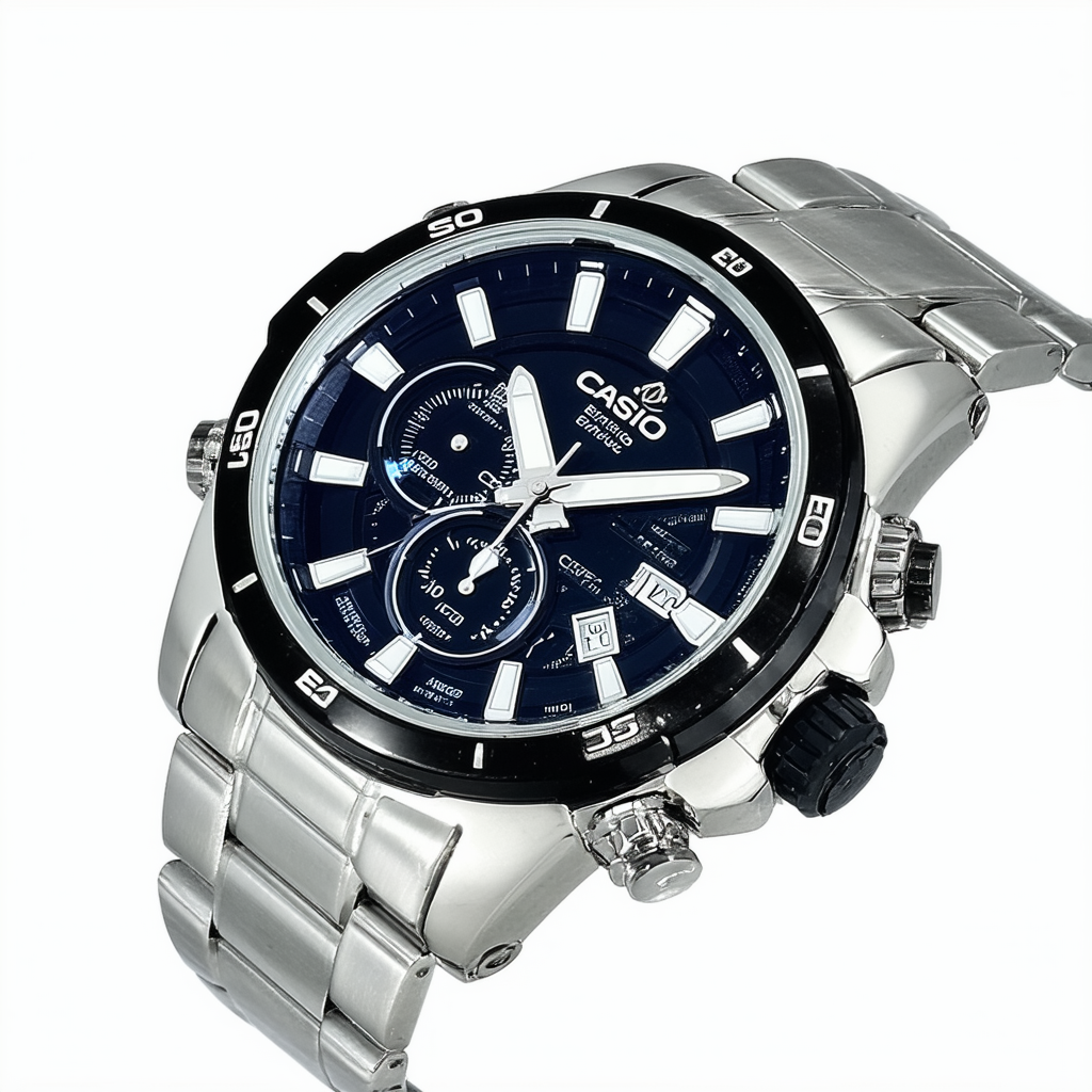 Casio Men's EQS-800CDB-1AVCF Edifice Analog Display Quartz Silver Watch