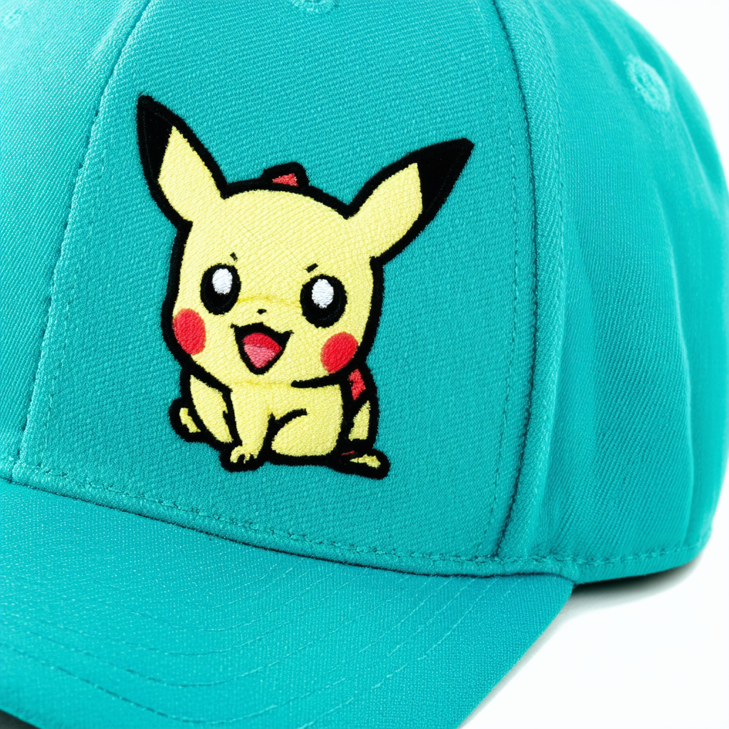 BIOWORLD Pokemon Meowth Embroidered Turquoise Snapback Cap