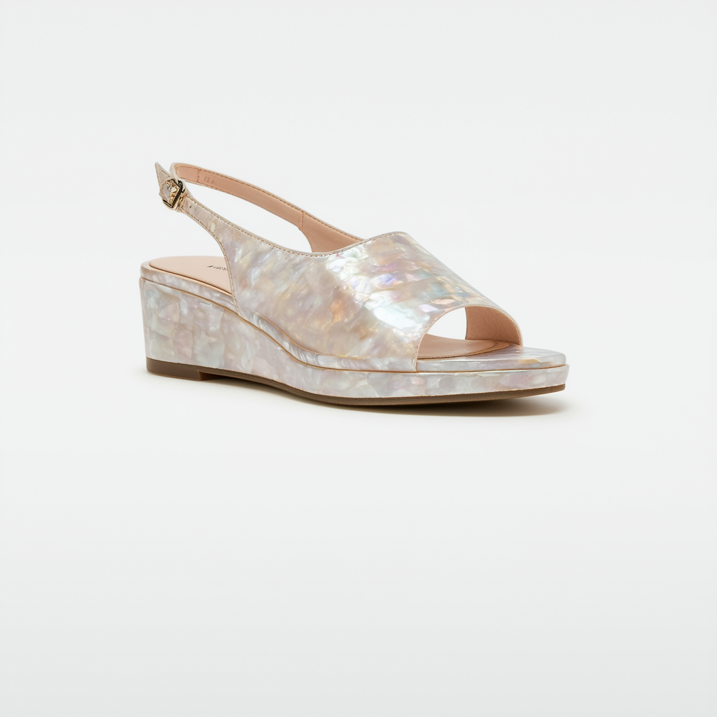 NINE WEST Women's Nacre Platform Slingback