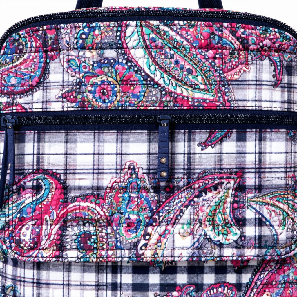 Vera Bradley Double Zip Backpack in Paisley Meets Plaid