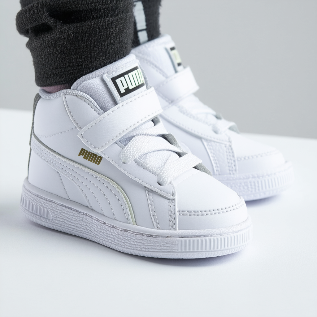 PUMA Unisex-Child Smash 2 Mid Hook and Loop Sneaker