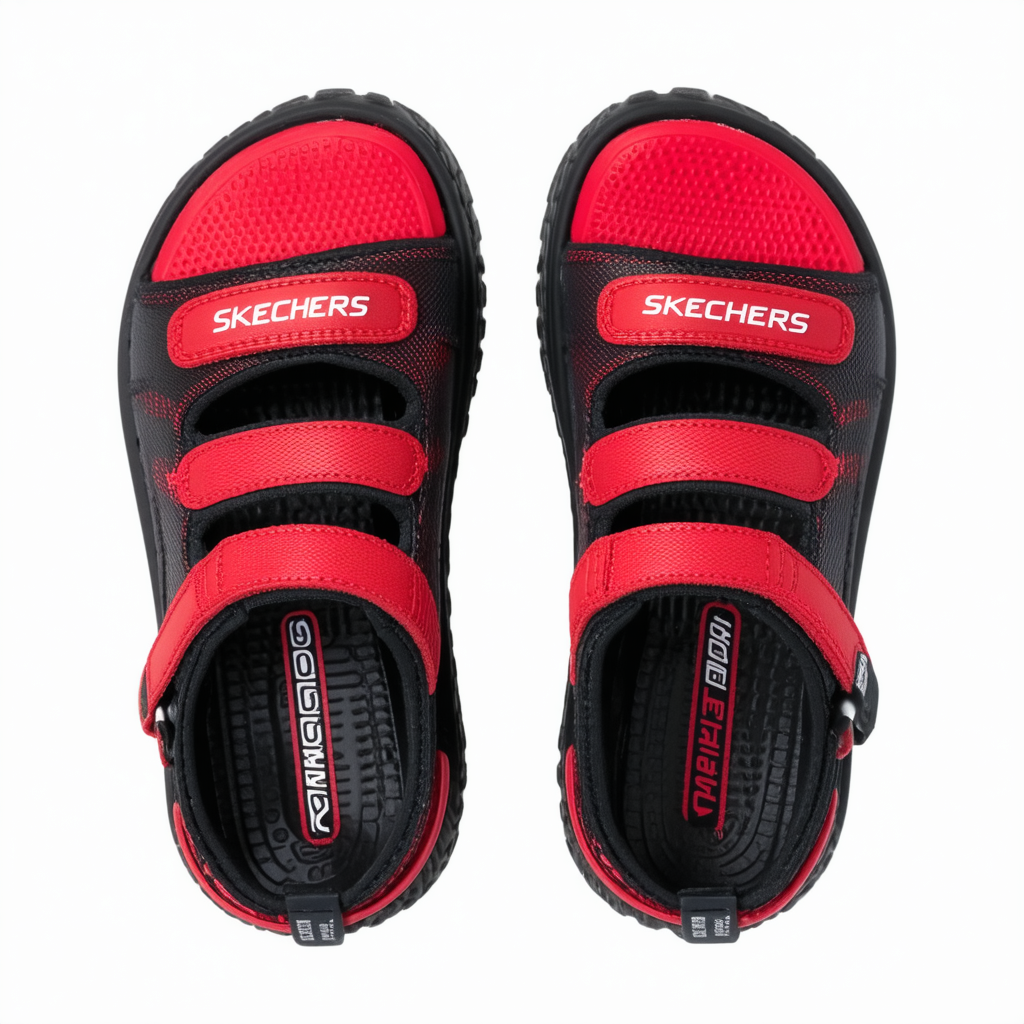 Skechers Kids Boy's Hypno Splash-N-Play Sandal Water Shoe, Red/Black, 10 Toddler