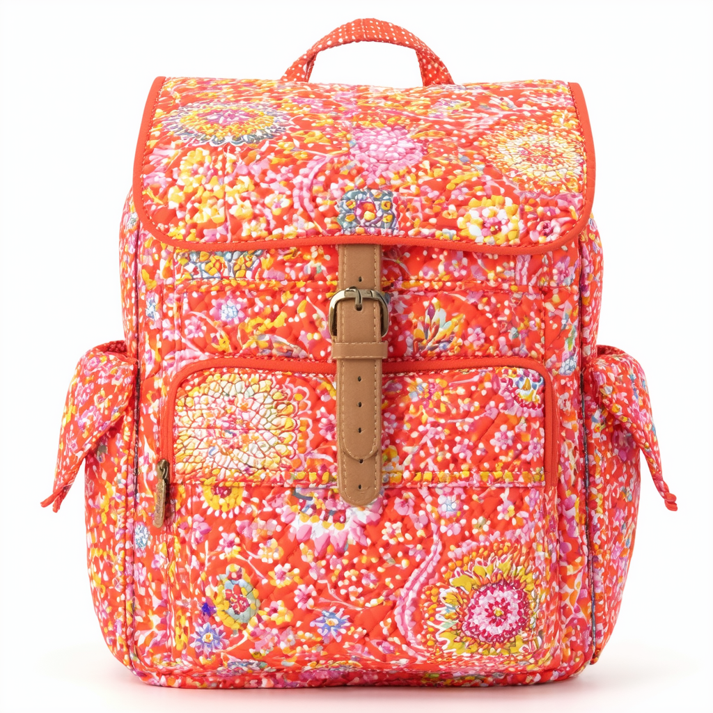 Vera Bradley Campus Backpack in Clementine