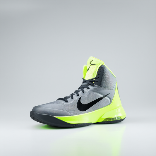 NIKE Men's Air Visi Pro IV Nbk Wolf Grey/Volt/Dark Grey/Black Basketball Shoe 9.5 Men US