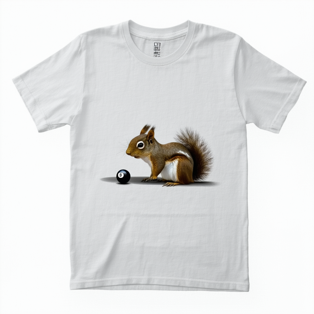 CafePress 9 Ball Blind Squirrel White T Shirt Cotton T-Shirt