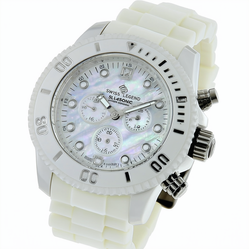 Swiss Legend Women's SL14098SM02 Ultrasonic Mother of Pearl Silicone Watch