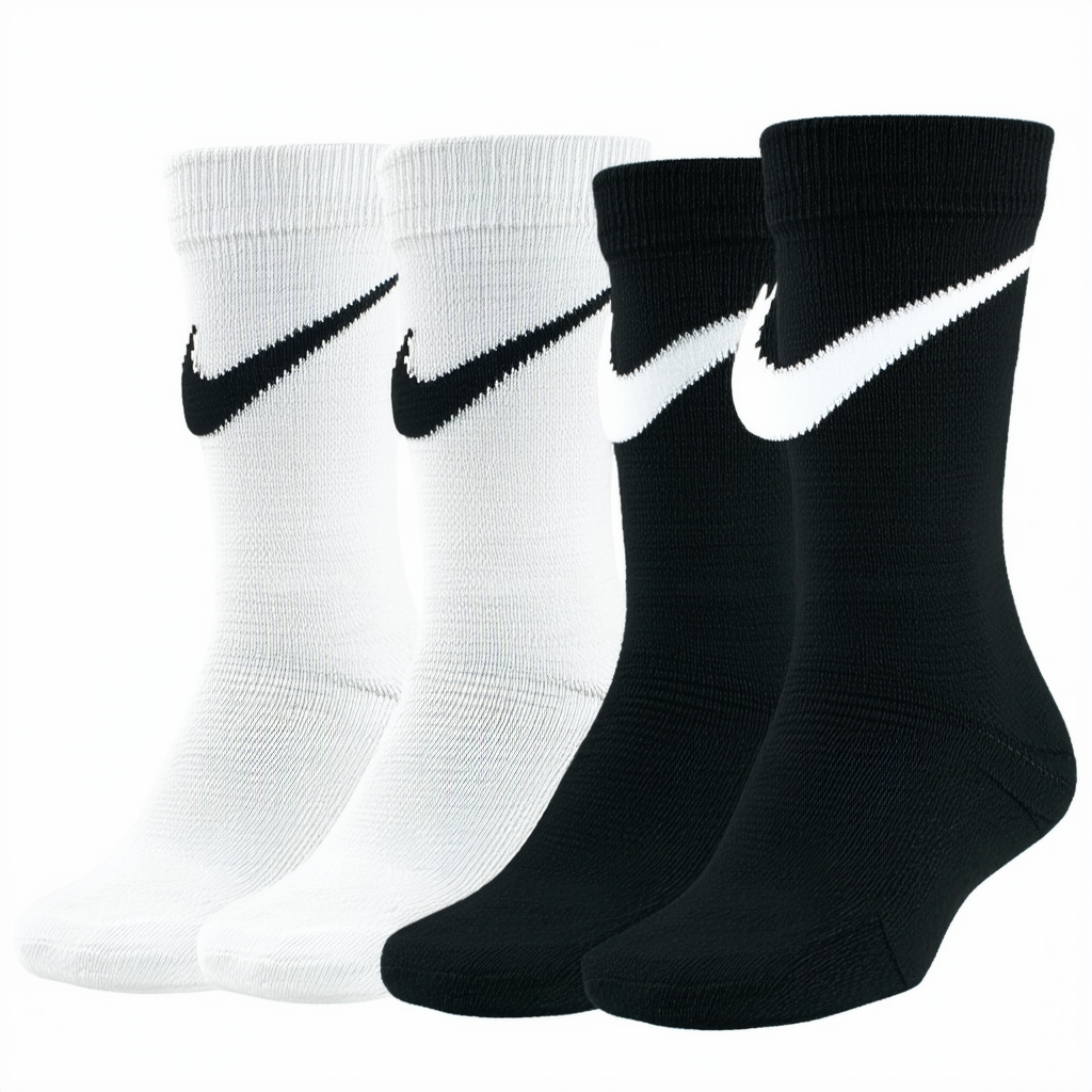 Nike Girl's Big Swoosh 3-Pack Crew Socks 13C-3Y/6-7