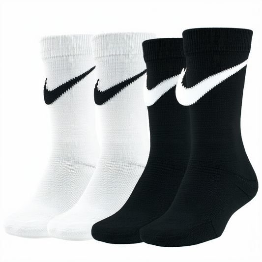 Nike Girl's Big Swoosh 3-Pack Crew Socks 13C-3Y/6-7