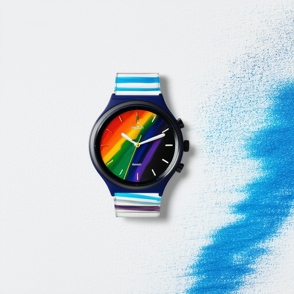 Swatch #RAINBOWINTHENIGHT Unisex Watch (Model: SO27N112)