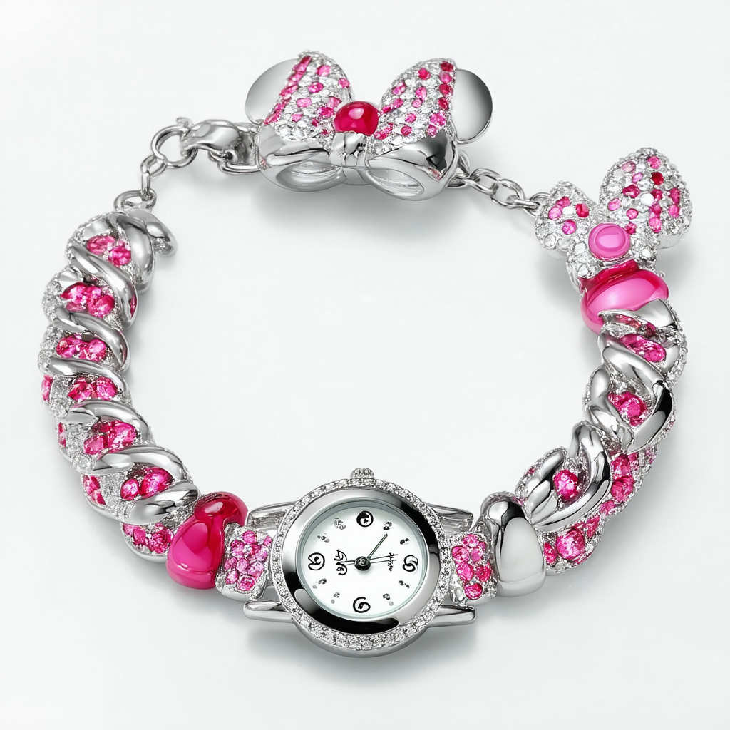 Disney Women's 0914BG0010-20 October Imitation Birthstone "Minnie" Bangle Watch