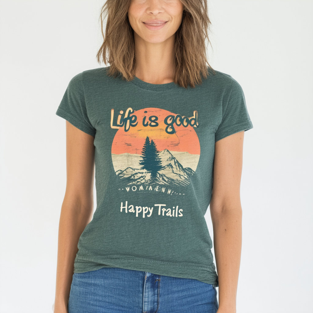 Life is Good Women's Happy Trails Vista Vintage Crusher Tee