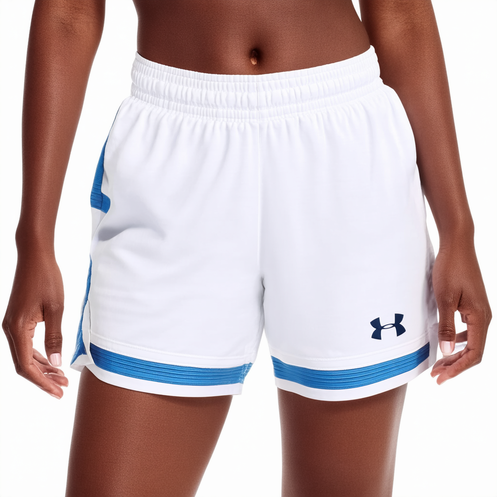 Under Armour Women's Matchup Short White Stripe Loose Fit 5" Inseam 1276218