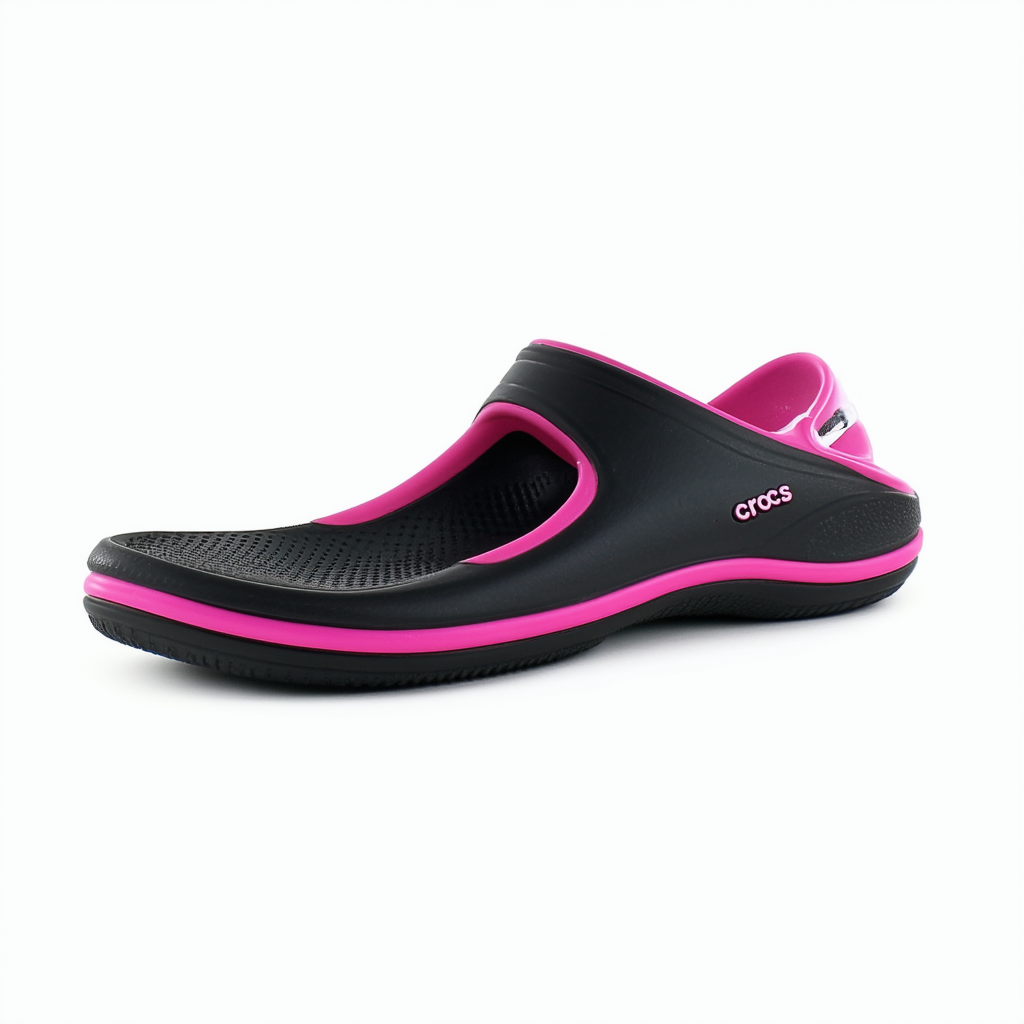 crocs Women's 14698 Duet SPT Skimmer,Black/Fuchsia,9 M US