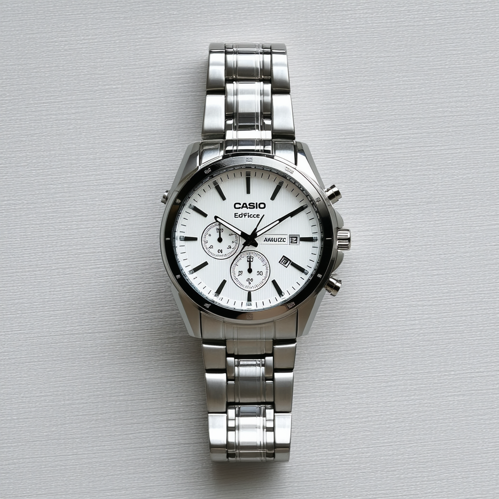 Casio Men's EFV-540D-1AVUDF Edifice Analog Display Quartz Silver Watch