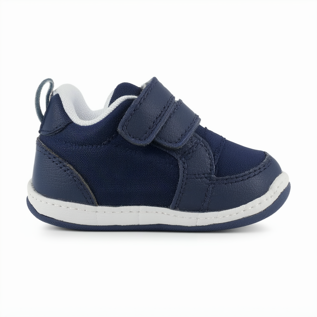 Carter's Every Step Baby Boys Relay Double Strap Athletic Sneaker First Walker Shoe, Navy, 3 Infant