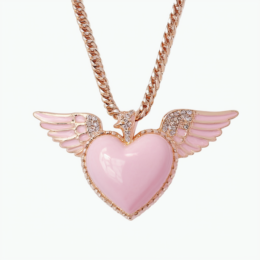 Betsey Johnson Cupid Heart Short Pendant Necklace