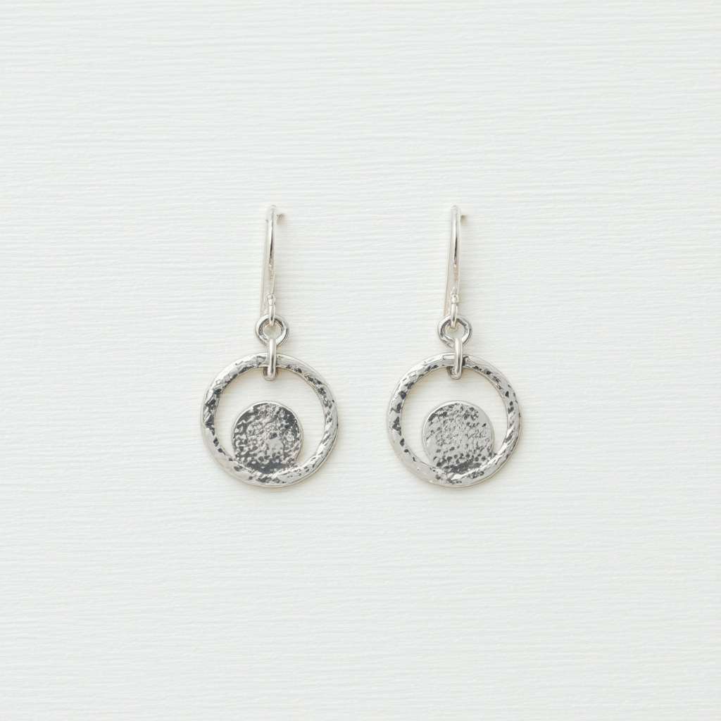 Lucky Brand Silver Circle Drop Earrings
