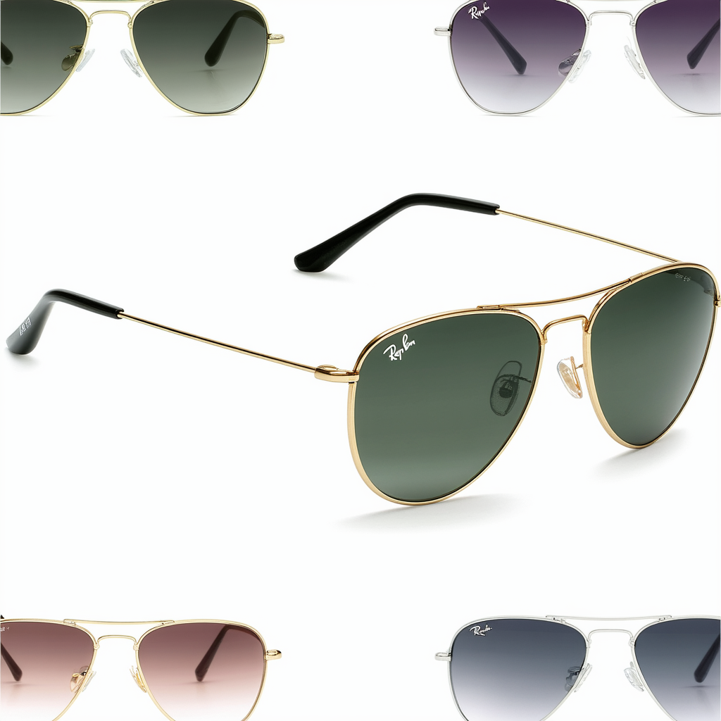 Ray-Ban RB 3344 Metal-Frame Rimless Sunglasses- All Colors