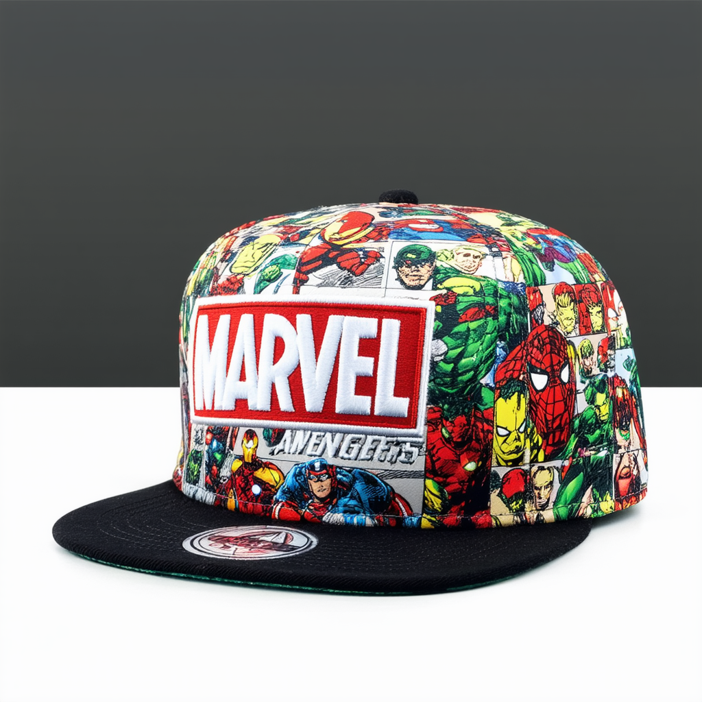 BIOWORLD Marvel Comics Avengers Omni Snapback Cap Multi-Character Logos