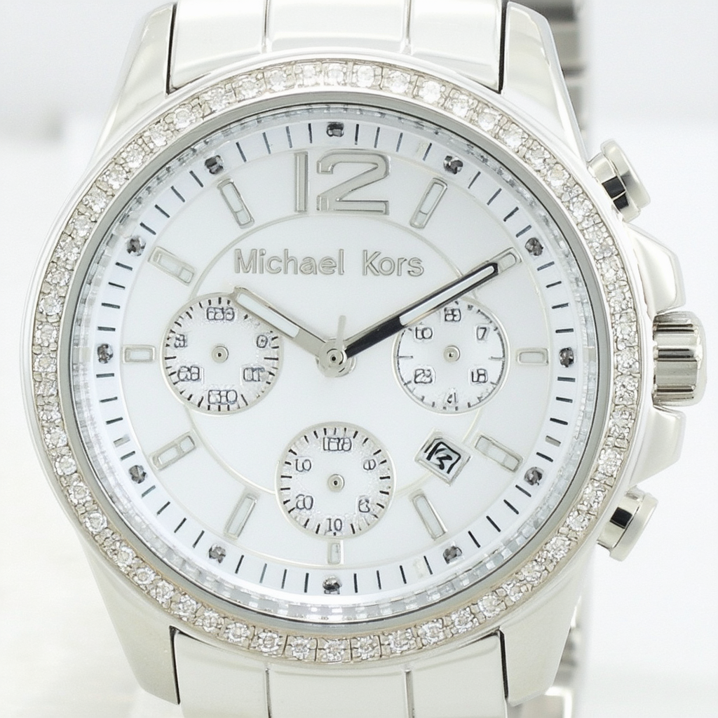 Michael Kors Women's MK5187 White Gold Glitz Watch