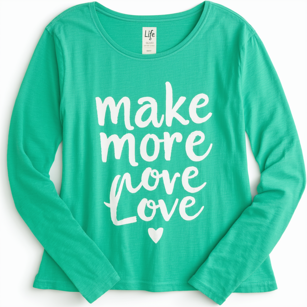 Life is Good Women's Long Sleeve Sl Make More Love Amrred T-Shirt,