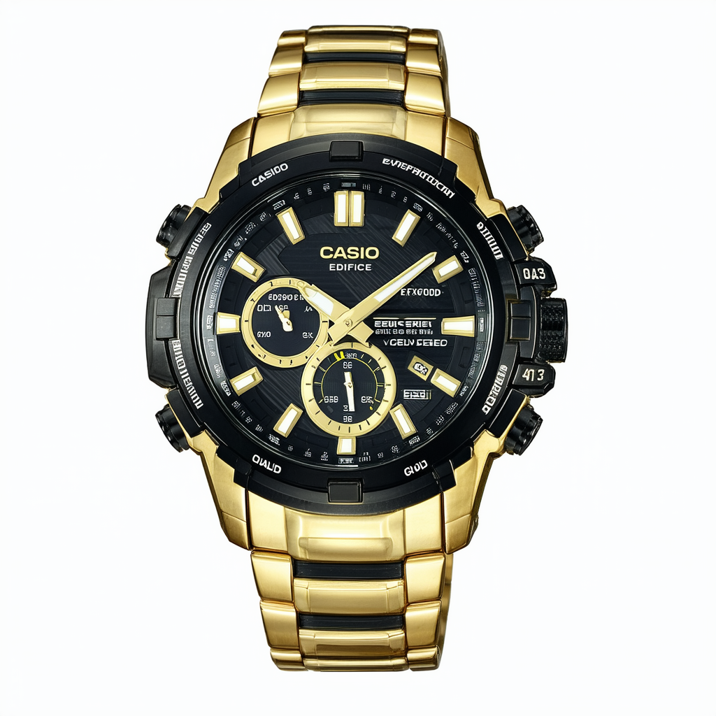 Casio Men's EFX700D-1A4V Edifice Gold 700 Series Dual Time Watch