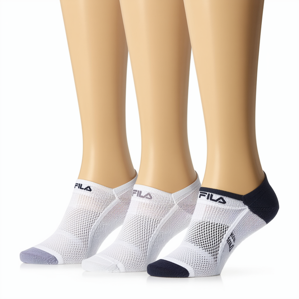 Fila Women's 3-Pack Heritage Aerated Mesh Body Quarter Socks
