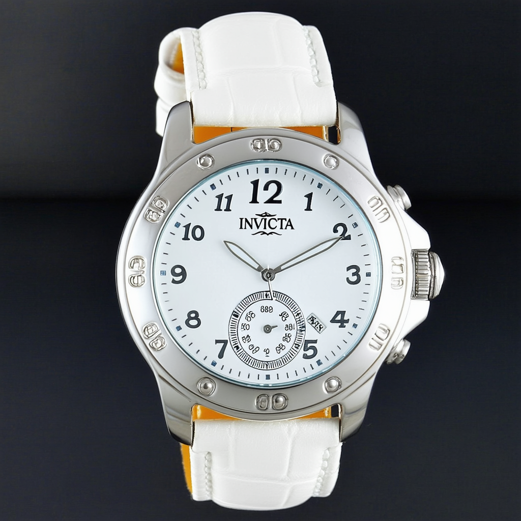 Invicta Women's 15114 "Lupah" Stainless Steel Watch with White Leather Band
