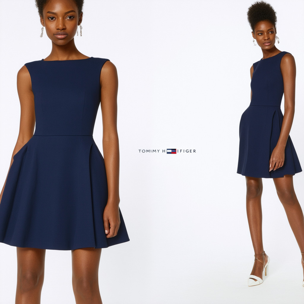 Tommy Hilfiger Women's Scuba Crepe Fit & Flare Dress