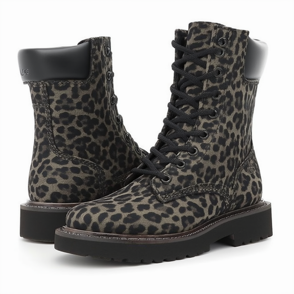 UGG Women's Czeriesa Panther Print Combat Boot