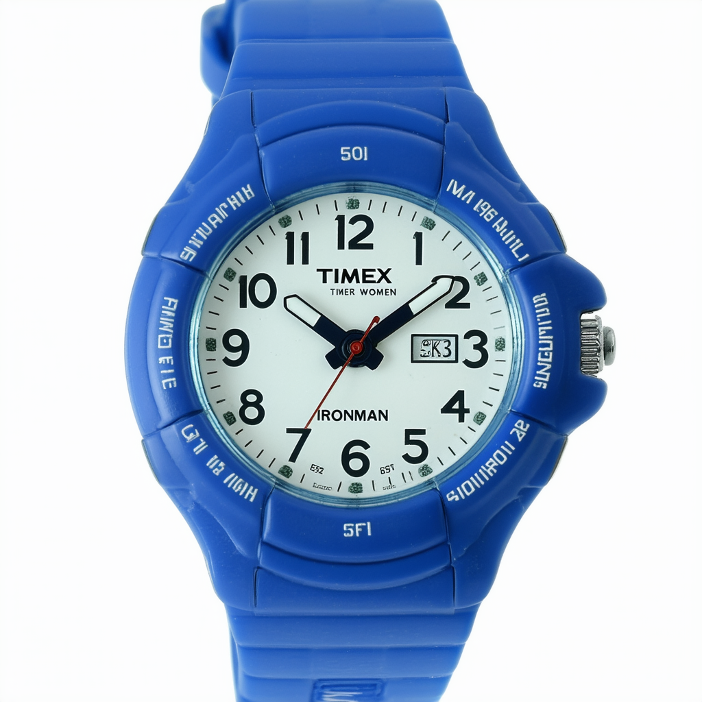 Timex Women's T5K653 Ironman Traditional 30-Lap Mid-Size Blue Resin Strap Watch