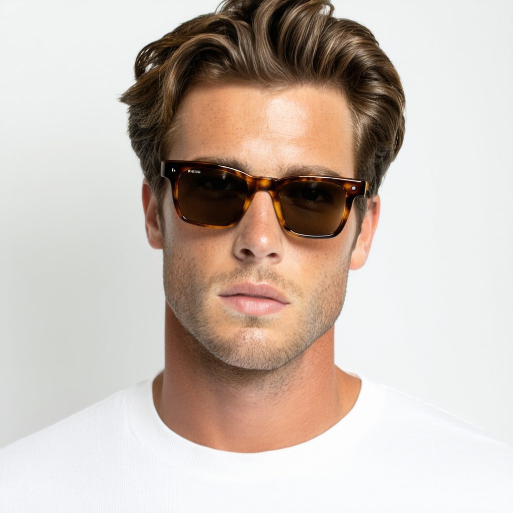 Polo Ralph Lauren Men's PH4071 Rectangular Sunglasses, Havana Jc Vintage Effect/Brown, 55 mm
