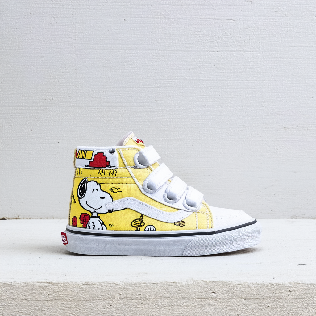 Vans Kid's/Junior Shoes SK8-Hi Reissue Snoopy Flying Velcro Peanuts Sneakers (6.5 Big Kid M)